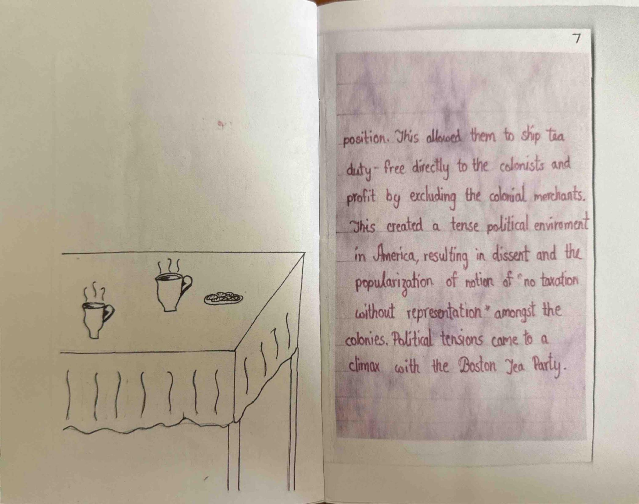 A table set for tea, and the lead-up to the Boston Tea Party